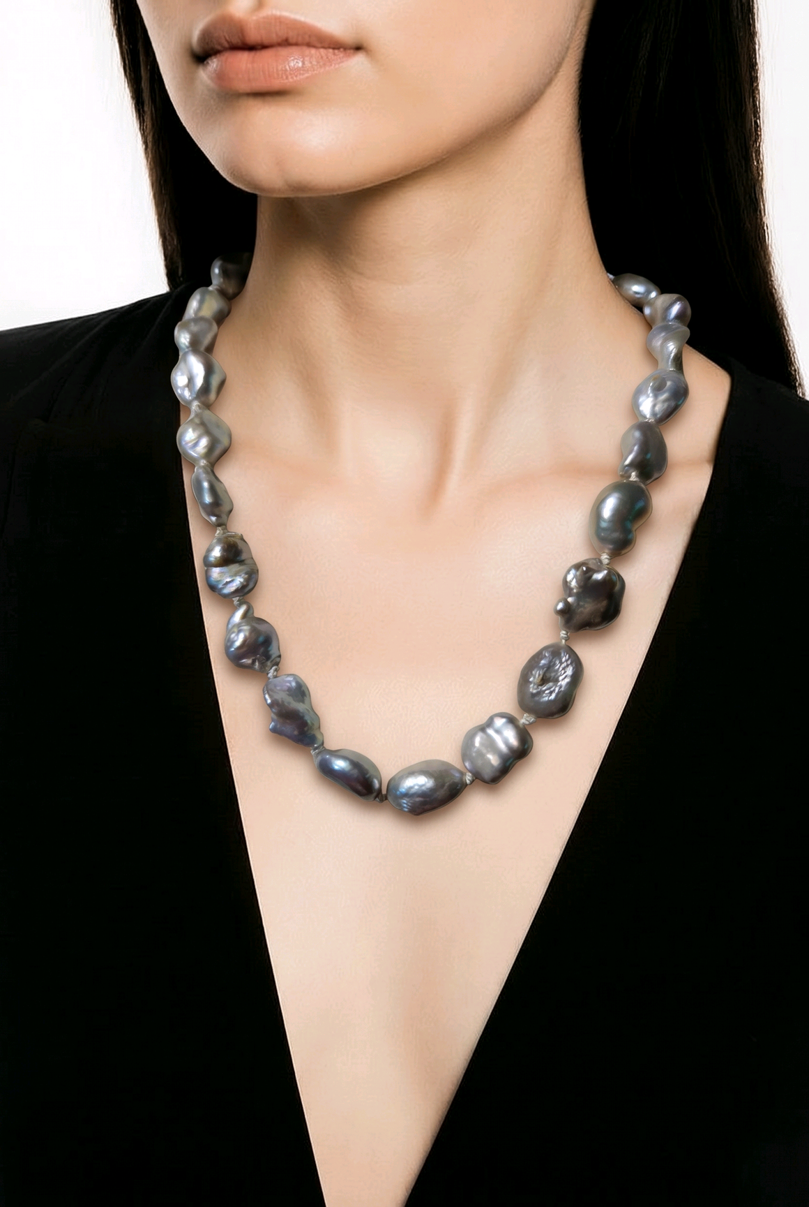 Platinum Pearl Necklace