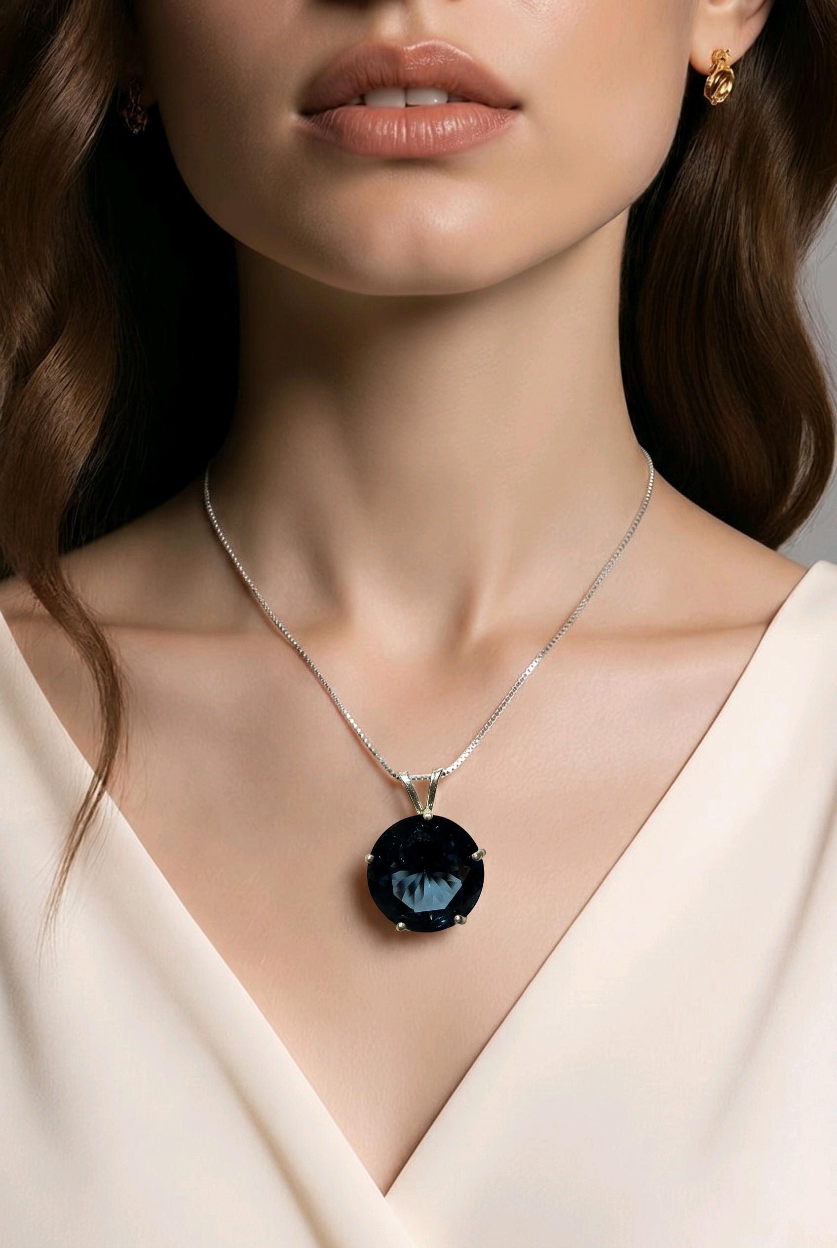 Marine Blue Spinel Pendant