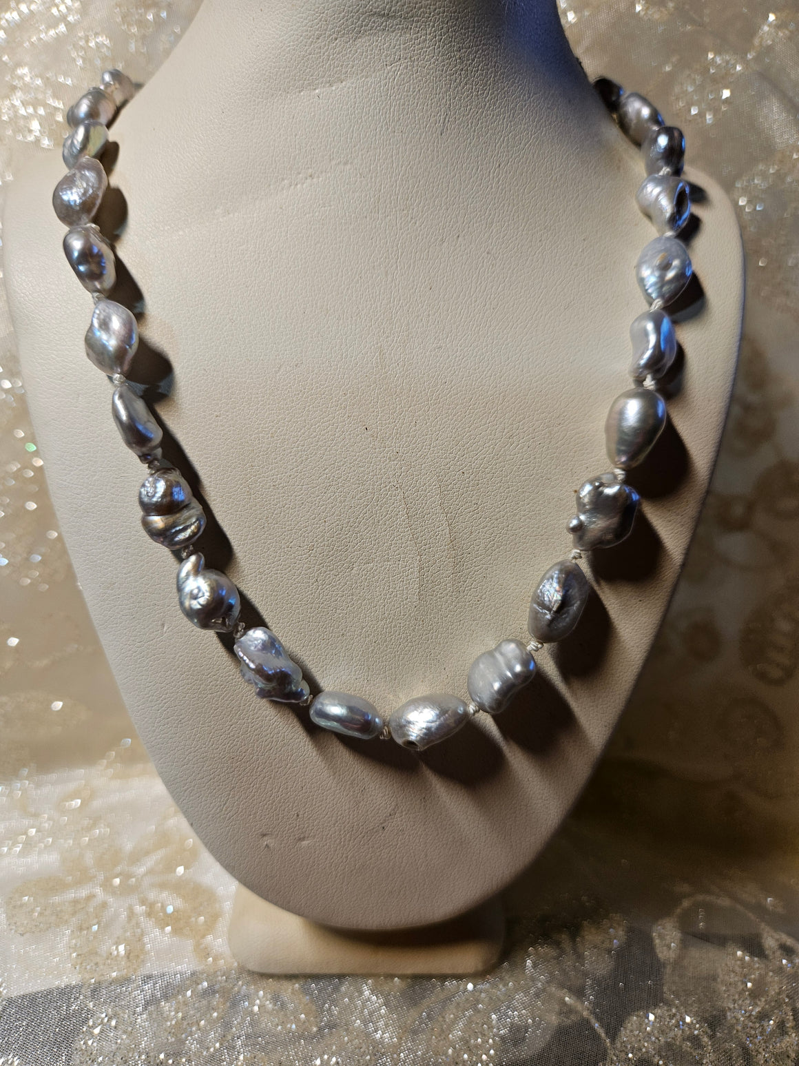 Platinum Pearl Necklace