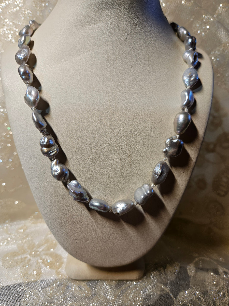 Platinum Pearl Necklace