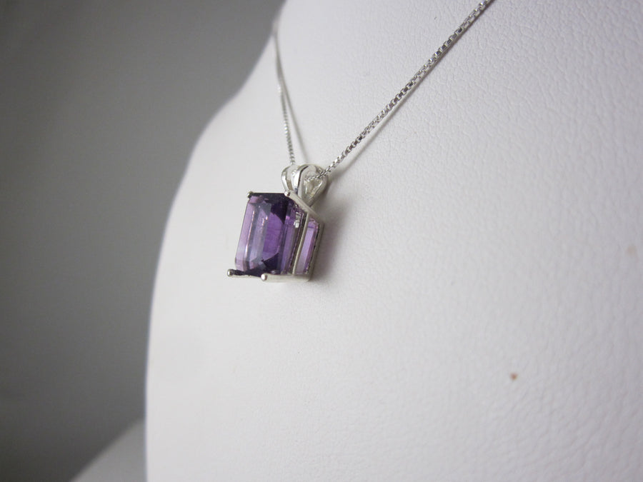 Amethyst Pendant – Emerald Cut