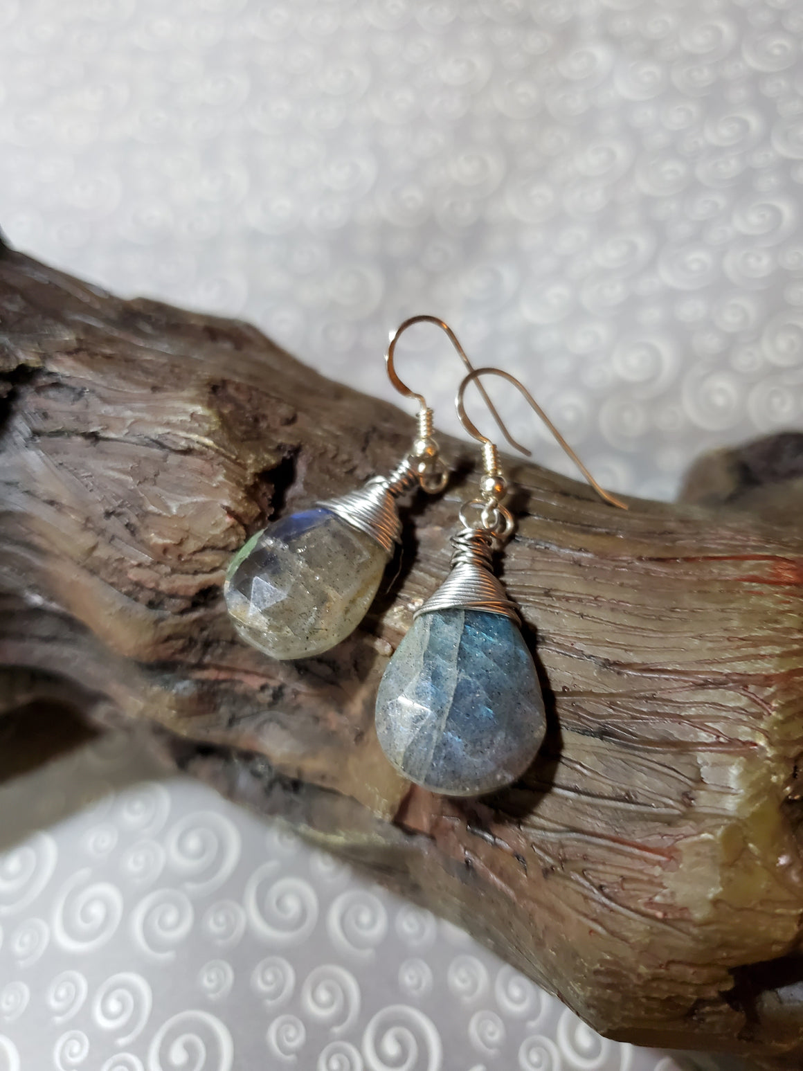 Laboradorite Wrapped Earrings