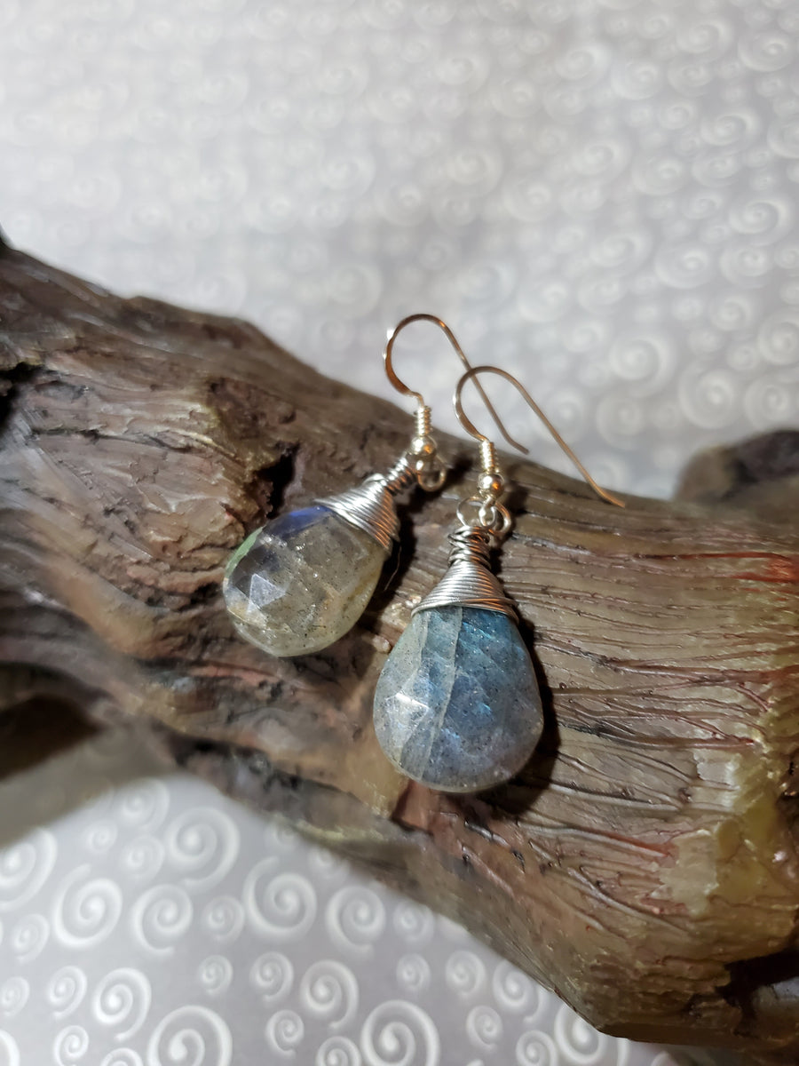 Laboradorite Wrapped Earrings