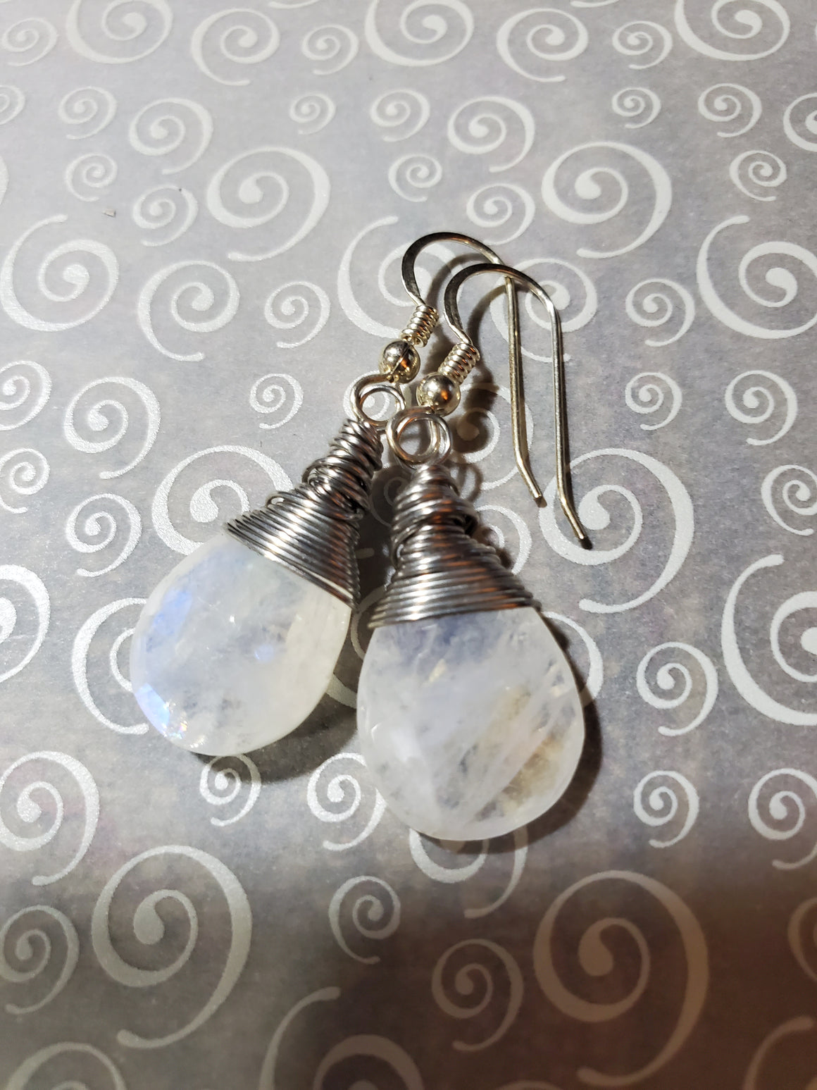 Moonstone Wrapped Earrings