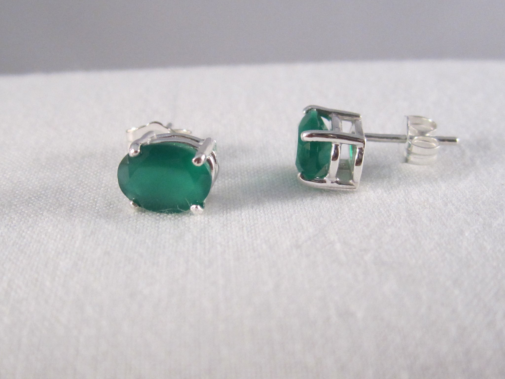 Chrome Chalcedony Stud Earrings