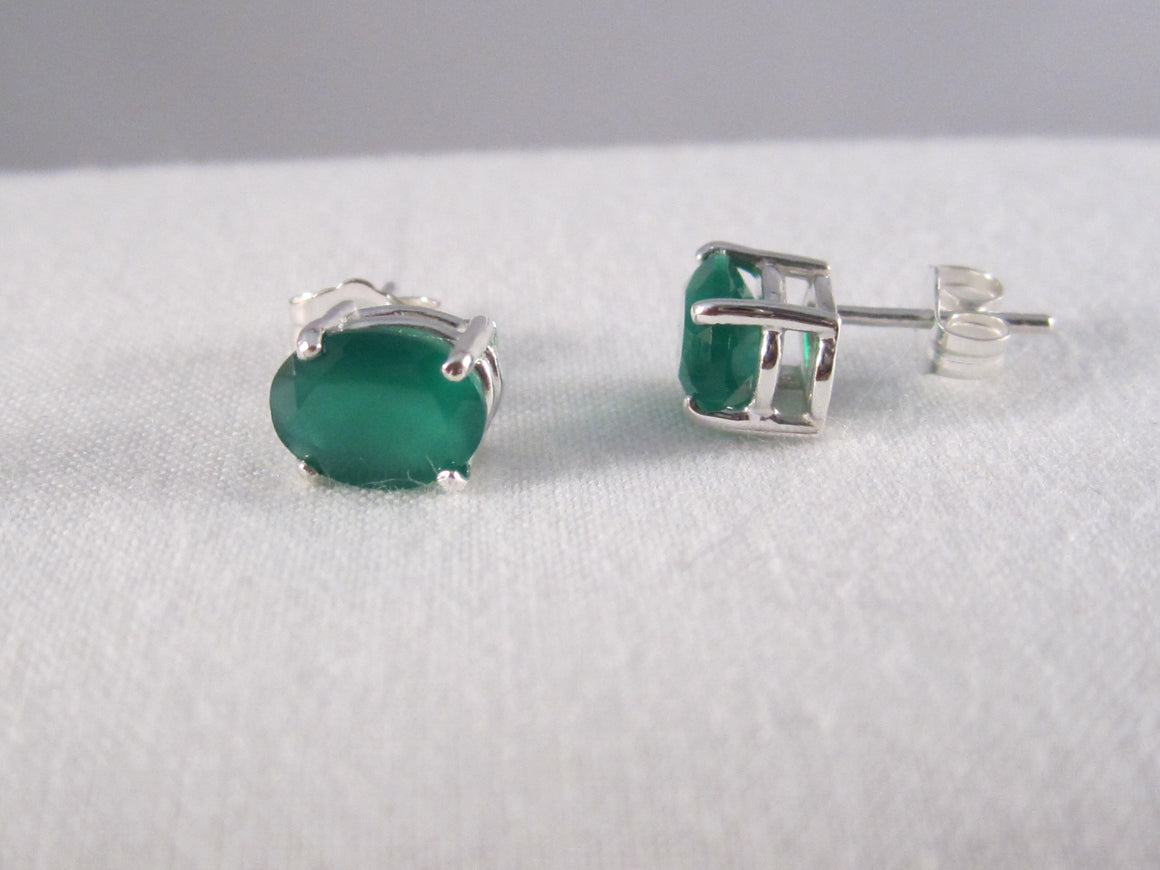 Chrome Chalcedony Stud Earrings