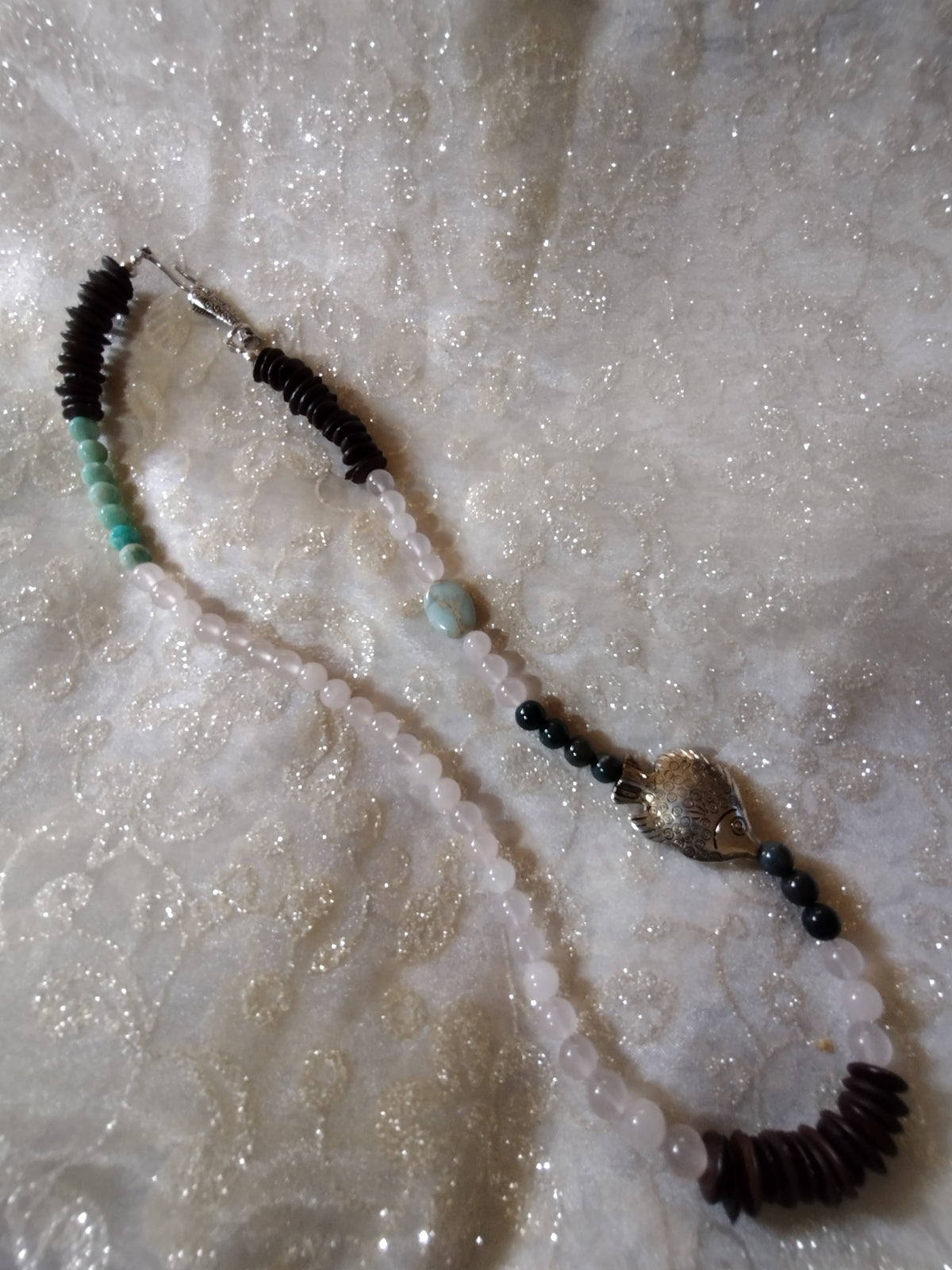 Rose Quartz Fish Necklace