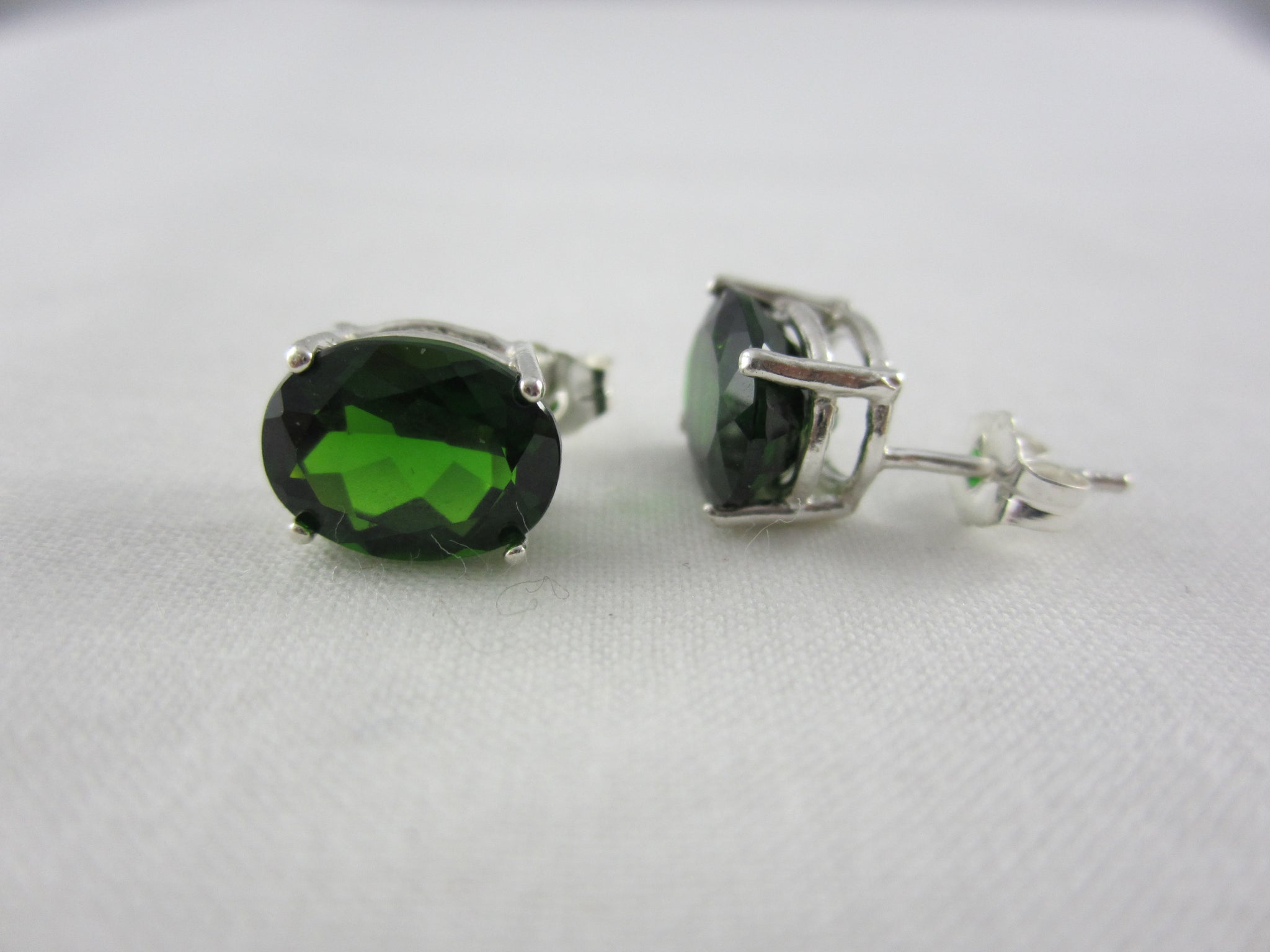 Chrome Diopside Stud Earrings